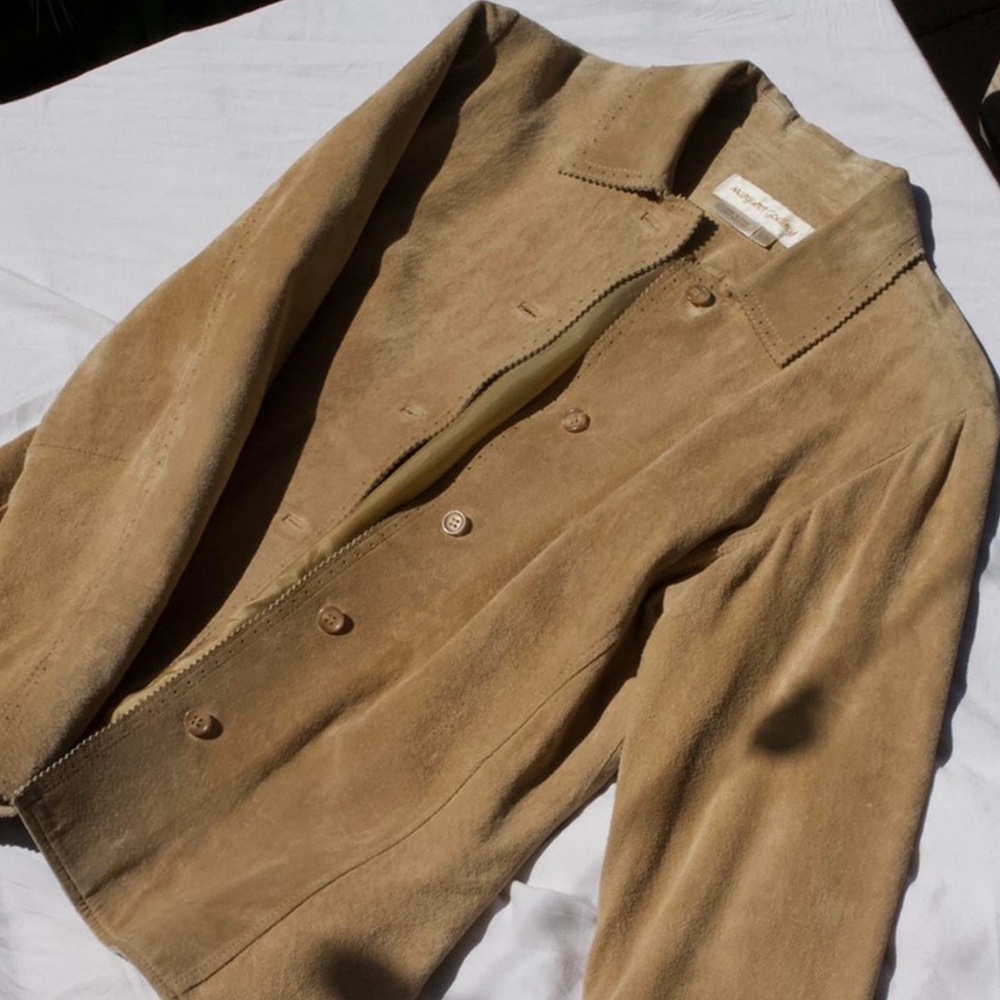 Vintage Suede Jacket Tan Large Cowgirl Button Down